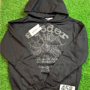 Spyder Black Hoodie with Web Graphic